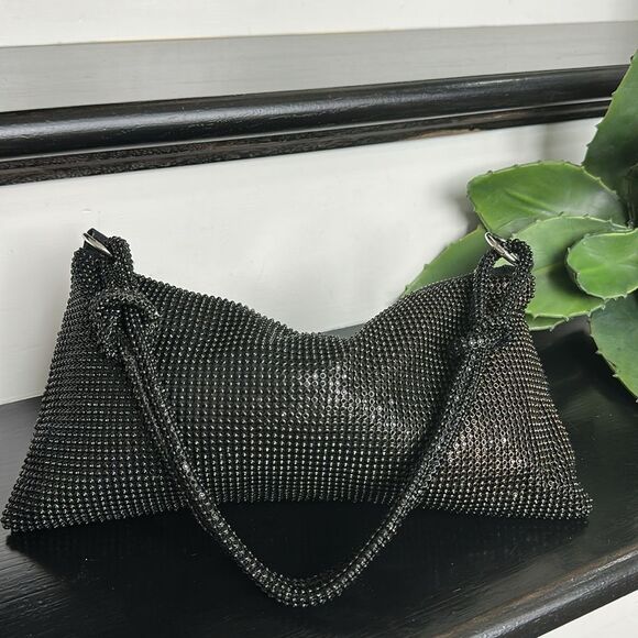 Shimmer Evening Shoulder Bag Sparkle with Knot Strap, Like New - Picture 6 of 11